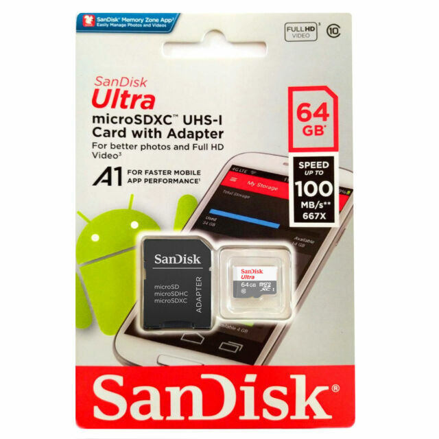 Sandisk Ultra Plus 64G MicroSDXC and Adapter